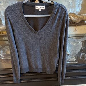 Wildfox Charcoal V-Neck Pullover